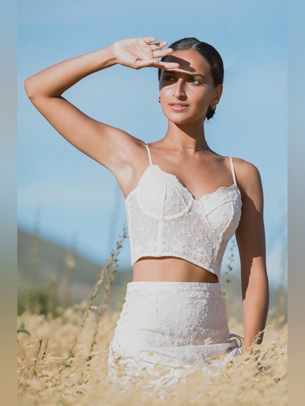 Spell La Gauze Lace Bustier Off White